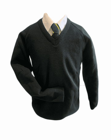 Sweyne Park 6th Form V-Neck Knitted Jumper - 100% Acrylic - BLACK