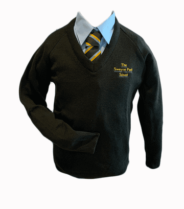 Sweyne Park V-Neck Knitted Jumper - 100% Acrylic - Black