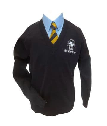 Westerings LIFT V-Neck Knitted Jumper - 100% Acrylic - Navy