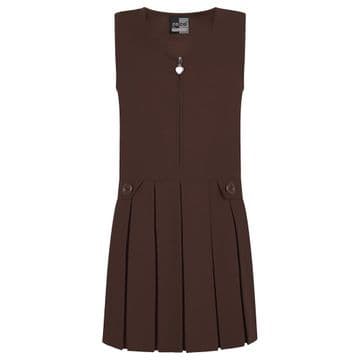 Zip Front Pinafore - GP3030 - BROWN