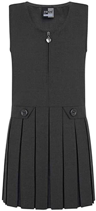 Zip Front Pinafore - GP3030 - GREY