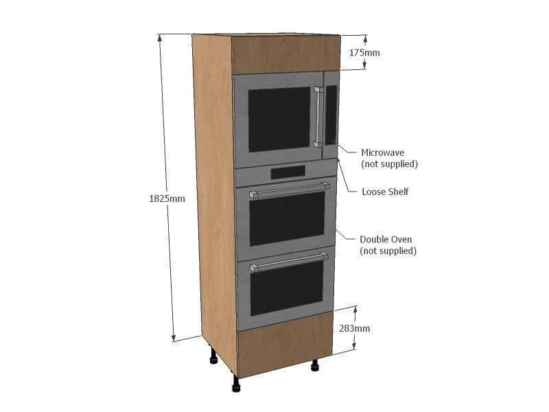 600mm Double Oven & Microwave Housing Unit 1825mm High