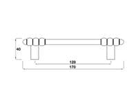 Bar handle, 128mm, pewter - Solid Pewter Handles