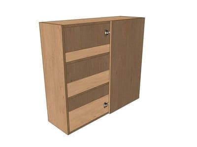 Belsay Smooth Reed Green 800mm Corner Wall Unit 400mm RH Blank 900mm High