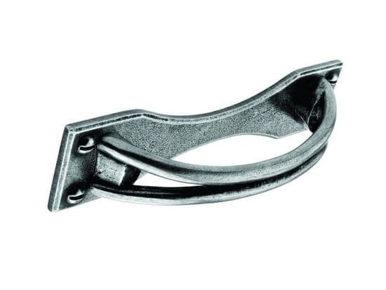D handle c/w backplate, 96mm, pewter - Solid Pewter Handles