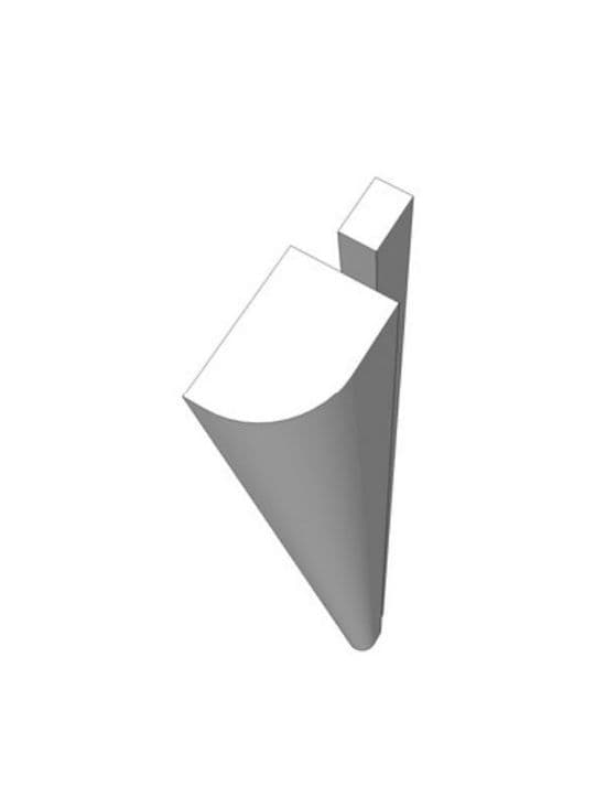 Mornington Shaker Partridge Grey Tall radius feature end, 2400x75x50mm