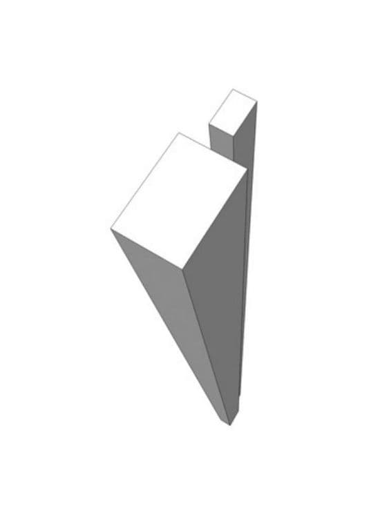 Mornington Shaker Partridge Grey Tall square feature end, 2400x75x50mm