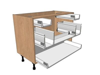Noto 1000mm Sink Drawer Pack 1 Shallow 2 Pan- Single or Bowl & Half