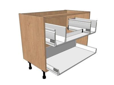 Noto 1000mm Sink Drawer Pack 2 Pan- Single or Bowl & Half