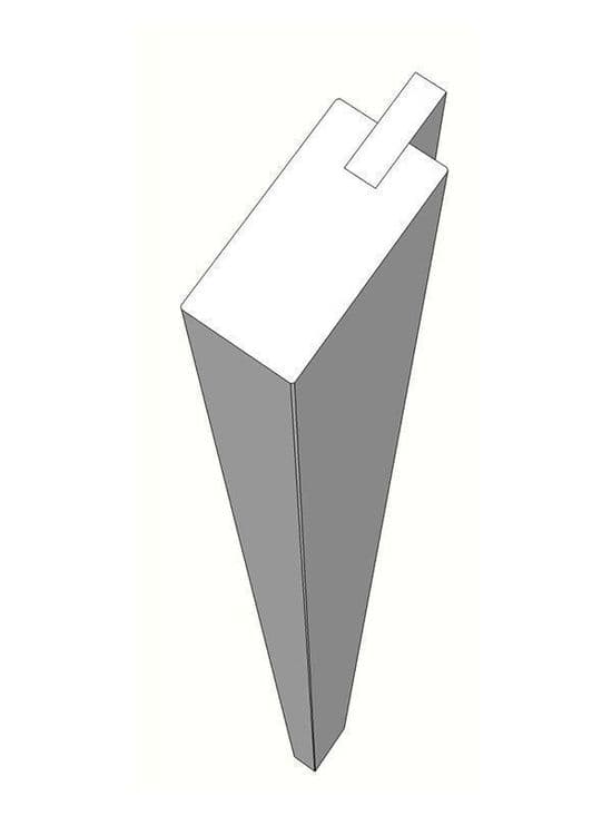 True Handleless Gloss Dove Grey Appliance/larder feature end post, 3000x100x50mm