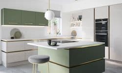 True Handleless Gloss Dove Grey Breakfast bar end panel, 2400x900x18mm