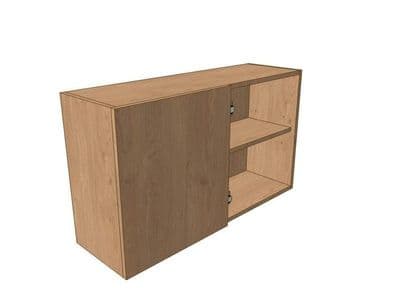 True Handleless Matt Silver Grey 1000mm Corner Wall Unit 500mm LH Blank 575mm High
