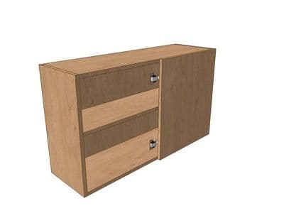 True Handleless Matt Silver Grey 1000mm Corner Wall Unit 500mm RH Blank 575mm High