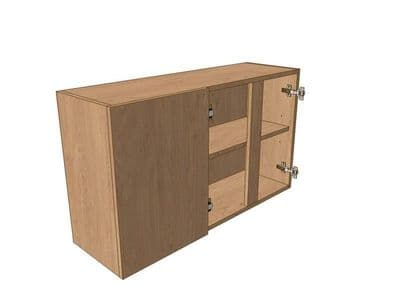 True Handleless Matt Silver Grey 1200mm Corner Wall Unit 2 Door 400mm LH Blank 575mm High