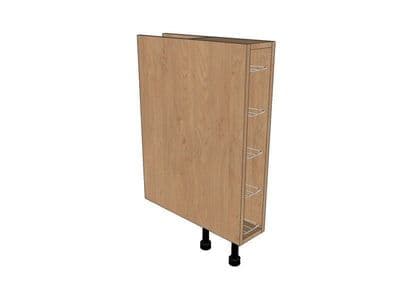 True Handleless Matt Silver Grey 150mm Base Unit With Chrome Wine Rack