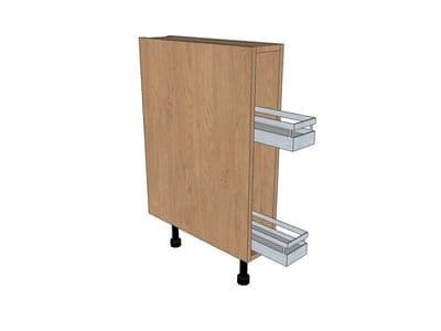 True Handleless Matt Silver Grey 150mm Pull Out Base Unit With Style Pull Out
