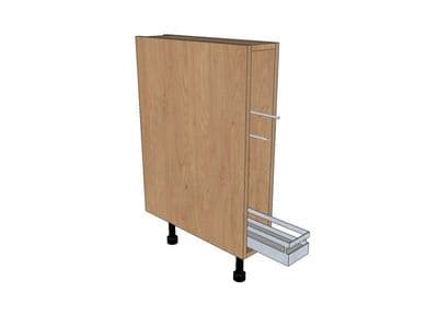 True Handleless Matt Silver Grey 150mm Towel Base Unit With Style Towel Pull Out