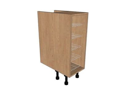 True Handleless Matt Silver Grey 300mm Base Unit With Chrome Wine Rack