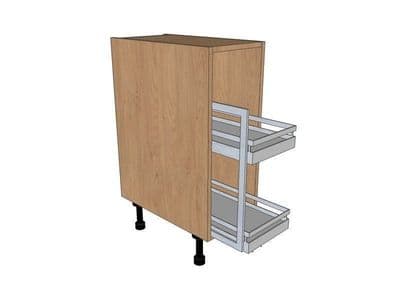 True Handleless Matt Silver Grey 300mm Pull Out Base Unit With Style Pull Out