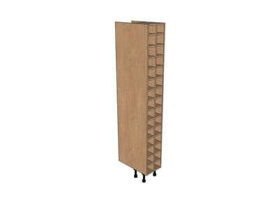 True Handleless Matt Silver Grey 300mm Tall Wine Rack Pigeon Hole 1970mm High