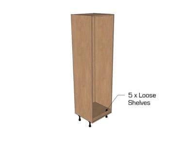 True Handleless Matt Silver Grey 400mm Open Tall Unit 2150mm High