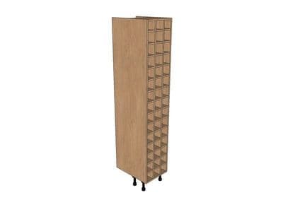 True Handleless Matt Silver Grey 400mm Tall Wine Rack Pigeon Hole 1970mm High