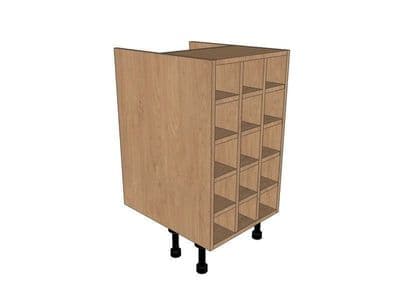 True Handleless Matt Silver Grey 450mm Base Wine Rack Pigeon Hole Unit