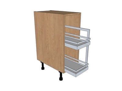 True Handleless Matt Silver Grey 500mm Pull Out Base Unit With Arena Pull Out