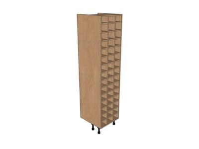 True Handleless Matt Silver Grey 500mm Tall Wine Rack Pigeon Hole 1970mm High