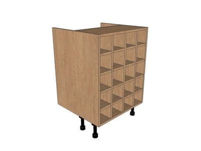True Handleless Matt Silver Grey 600mm Base Wine Rack Pigeon Hole Unit