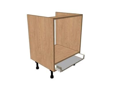 True Handleless Matt Silver Grey 600mm Built Under Oven Housing Base Unit 1 Shallow Drw