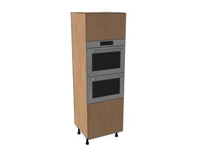 True Handleless Matt Silver Grey 600mm Double Oven Housing Unit 1825mm High