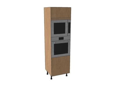 True Handleless Matt Silver Grey 600mm Single Oven & Microwave Housing Unit 1970mm High