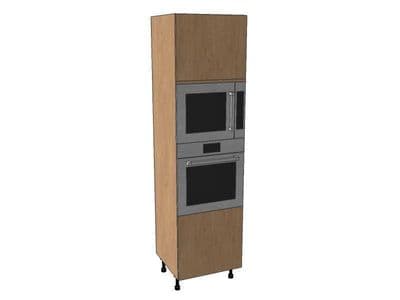 True Handleless Matt Silver Grey 600mm Single Oven & Microwave Housing Unit 2150mm High
