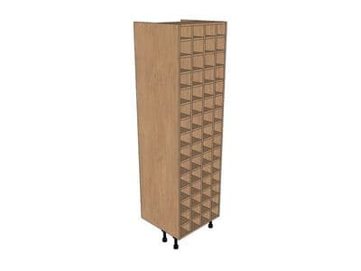 True Handleless Matt Silver Grey 600mm Tall Wine Rack Pigeon Hole 1970mm High