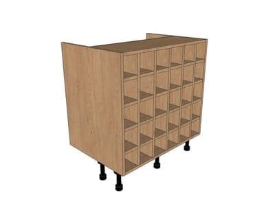 True Handleless Matt Silver Grey 800mm Base Wine Rack Pigeon Hole Unit