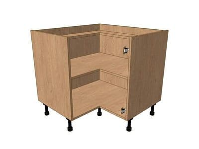 True Handleless Matt Silver Grey 900mm*900mm Highline L Shape Corner Base Unit