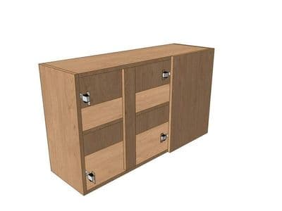 True Handleless Matt Silver Grey 900mm Corner Wall Unit 2 Door 300mm RH Blank 575mm High