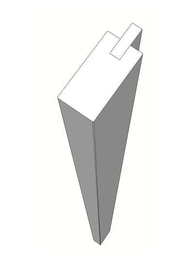 True Handleless Matt Silver Grey Appliance/larder feature end post, 3000x100x50mm
