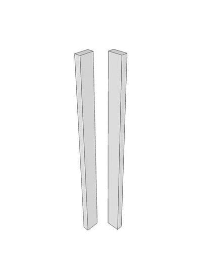 True Handleless Matt Silver Grey Base corner post, 685x70x18mm, slab profile