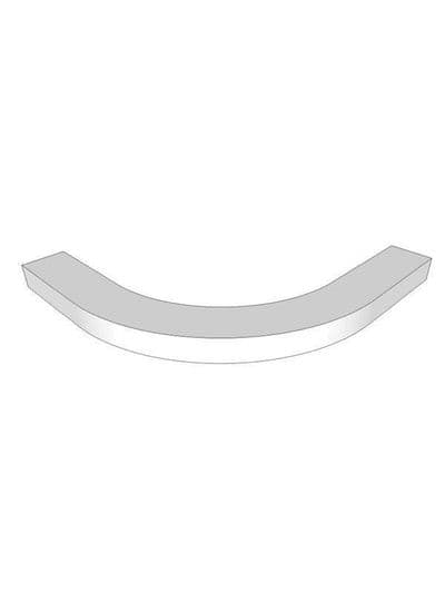 True Handleless Matt Silver Grey Curved cornice for the small curved door