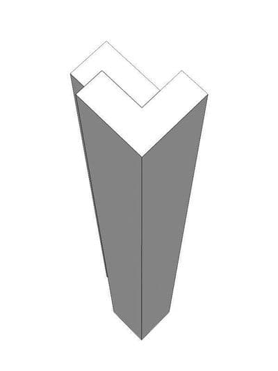 True Handleless Matt Silver Grey Half height external corner post, 325x46x46mm