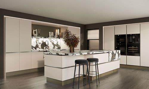 True Handleless Matt Taupe Grey Kitchens