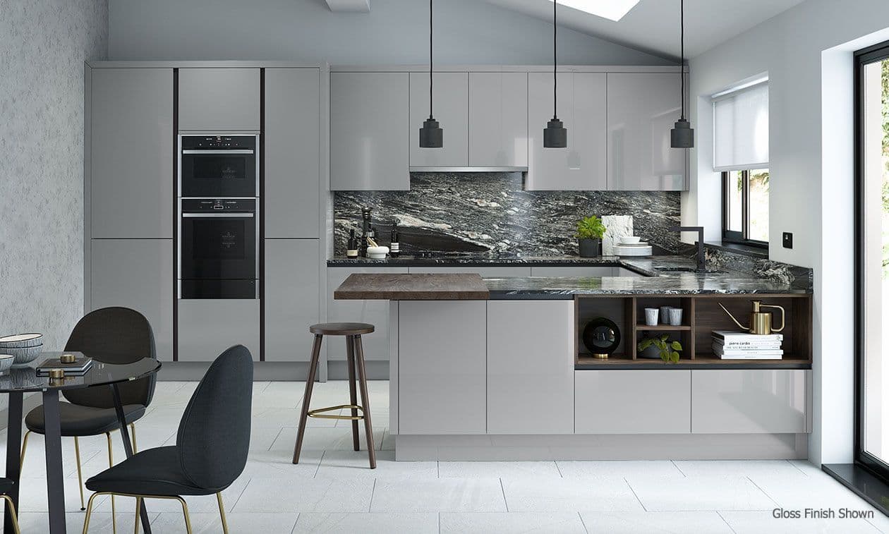 True Handleless Matt Silver Grey 600mm Larder Fridge Freezer Housing ...
