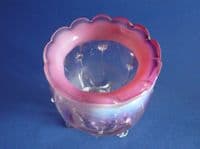 (Sold) Antique Thomas Webb Opalescent Cranberry Glass 'Thorn' Vase c1900