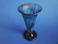 (Sold) Davidson's Blue Cloud Glass no.51 Trumpet Vase c1930
