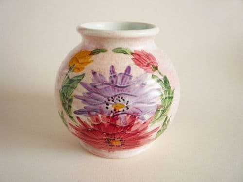 (Sold) E Radford 'BL' Floral Pattern Vase c1945