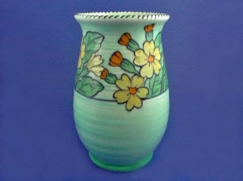 (Sold) Early Charlotte Rhead Crown Ducal 'Primula' Vase c1932 - Pattern 2033
