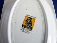 (Sold) Gray's Pottery Art Deco Hand Painted Floral Tray c1935