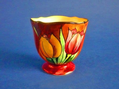 (Sold) H & K Tunstall 'Tulip Time' Sugar Bowl by R. Grocott c1935
